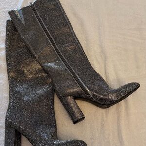 INC International Concepts Black Sparkle Heeled Boots